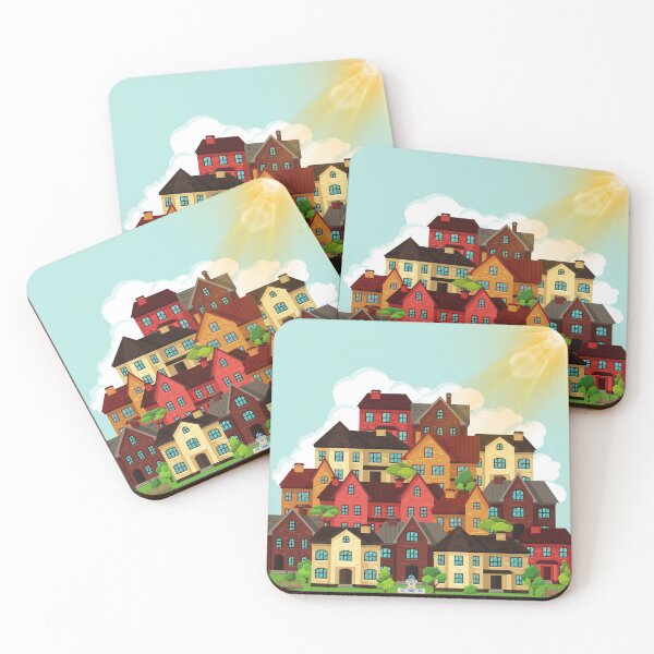 Item preview, Sunlit Crowded Village with Warm Houses designed and sold by Saragoza.