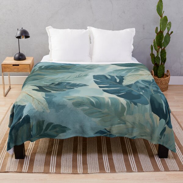 Item preview, Tropical Leaf Print Botanical Foliage Watercolor Teal designed and sold by LeafPrints.