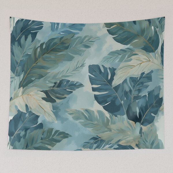 Item preview, Tropical Leaf Print Botanical Foliage Watercolor Teal designed and sold by LeafPrints.