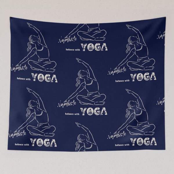 Item preview, Balance with YOGA, woman silhouette, Namaste font designed and sold by WalkerDavidz.