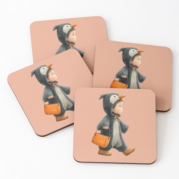 Item preview, Boy in Penguin Costume Going Trick or Treating designed and sold by Violet Peonies.