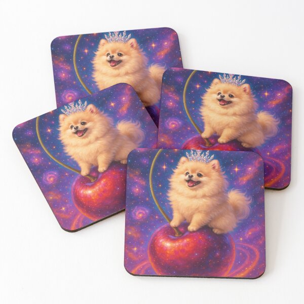 Item preview, Pomeranian Riding Cosmic Cherry in Space designed and sold by Flying Doggo.