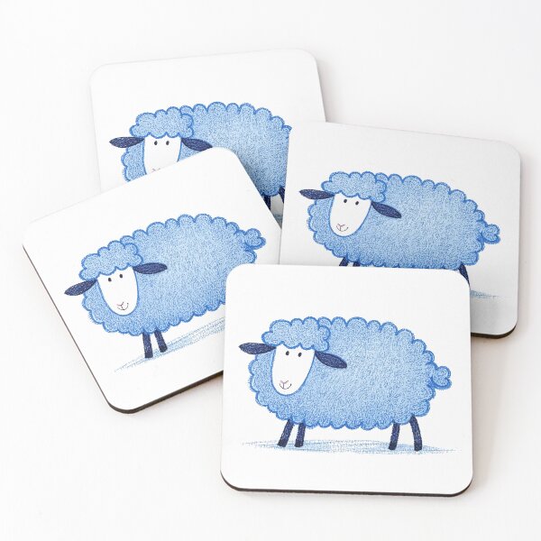 Item preview, Whimsical Blue Woolly Sheep designed and sold by zzz888.
