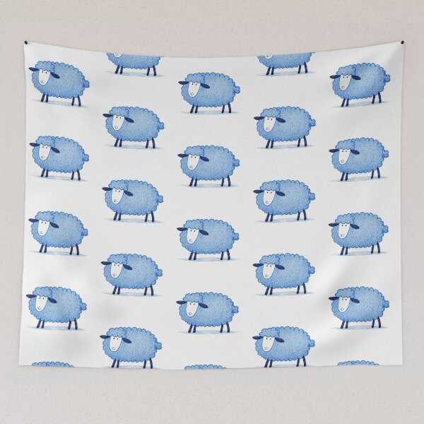 Item preview, Whimsical Blue Woolly Sheep designed and sold by zzz888.