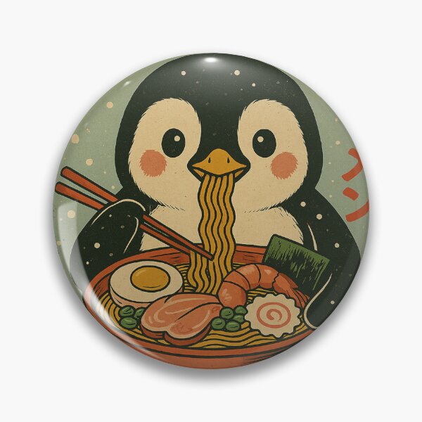 Item preview, Kawaii Penguin Ramen Noodles Cute Japanese Winter Retro Vintage Style designed and sold by Damcoc.