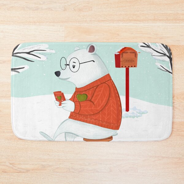 Item preview, Winter Mail: Nerd Bear Reading Christmas Card (artprint , T shirt) designed and sold by Iqrapixels.