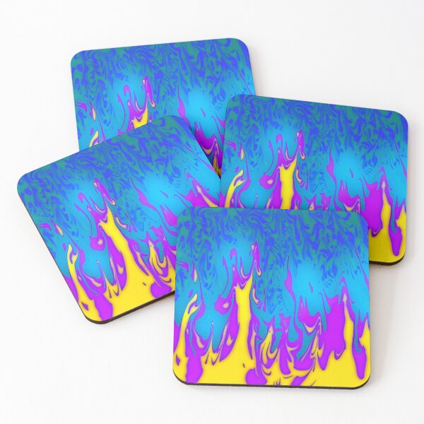 Item preview, Flames over a dispersed blue and green background designed and sold by The Frog Pond Arts.