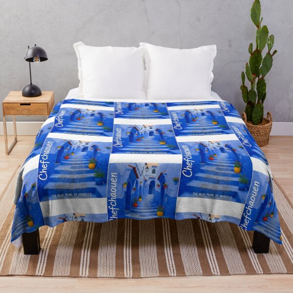Item preview, Chefchaouen, The Blue Pearl of Morocco - Vibrant Travel Poster designed and sold by Digital Dreams Arts.