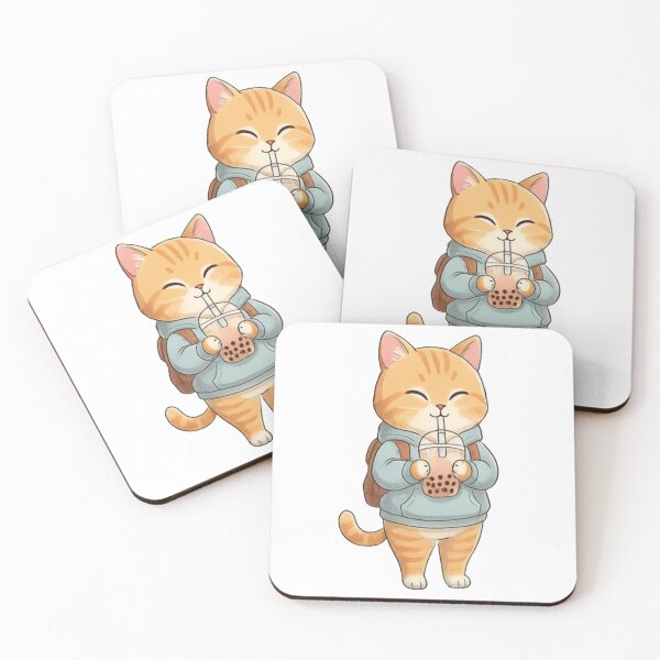 Artikelvorschau, Die süße orangefarbene Katze trinkt gerne Pearl-Milchtee entworfen und verkauft von OTWOCAT.