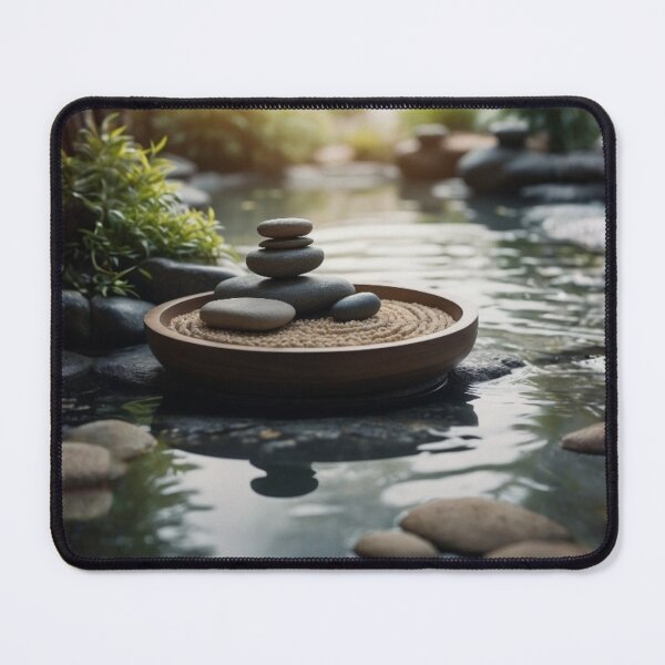 Item preview, Zen Garden Serenity - Peaceful Stone Stack and Reflective Water Design by LaLi Designs designed and sold by LaLi-Designs.