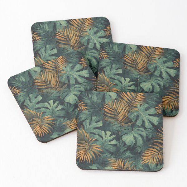 Item preview, Tropical Jungle Leaf Print Botanical Foliage Dark Green and Yellow designed and sold by LeafPrints.