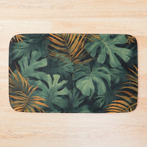 Item preview, Tropical Jungle Leaf Print Botanical Foliage Dark Green and Yellow designed and sold by LeafPrints.