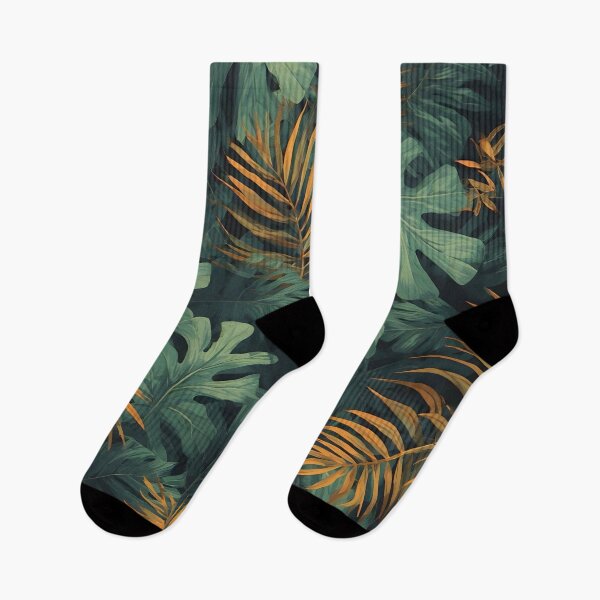 Item preview, Tropical Jungle Leaf Print Botanical Foliage Dark Green and Yellow designed and sold by LeafPrints.