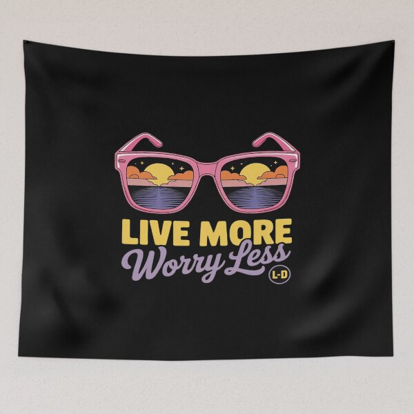 Item preview, Live More Worry Less Inspirational Positive Thoughts Women designed and sold by petrichorsworld.