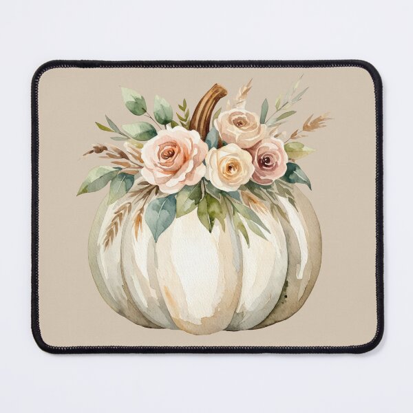 Item preview, Neutral Pumpkin with Roses | Elegant Fall Floral Decor designed and sold by Ombrya.