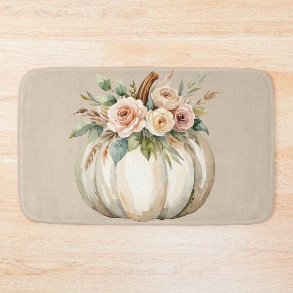 Item preview, Neutral Pumpkin with Roses | Elegant Fall Floral Decor designed and sold by Ombrya.