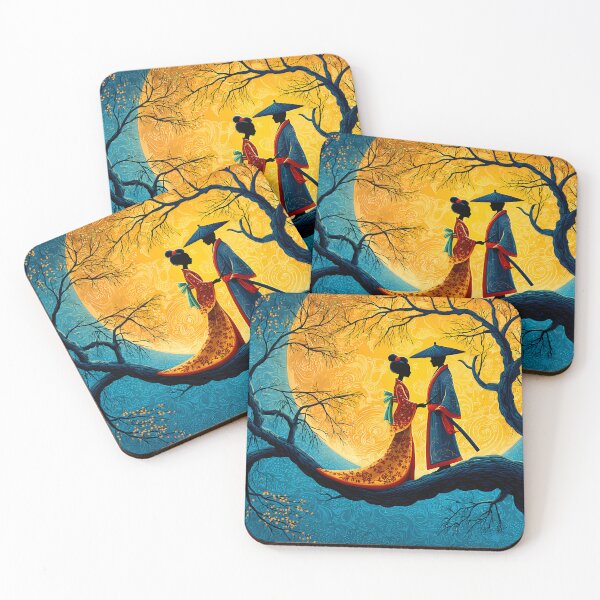 Item preview, Elegant Silhouette of Lovers under a Full Moon designed and sold by Artessie.