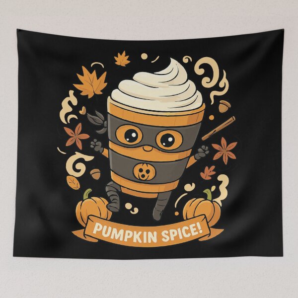 Item preview, Pumpkin Spice Ninja – Cute Autumn Coffee Warrior designed and sold by BambaKchula.