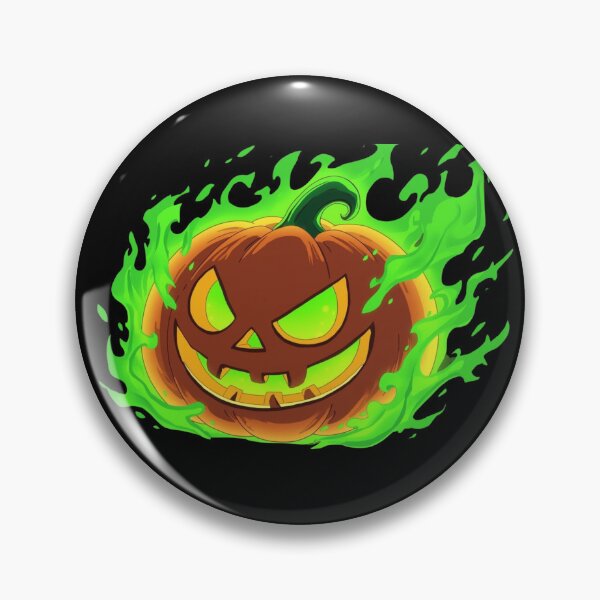 Item preview, spooky Halloween pumpkin surrounded by neon green flames. designed and sold by CtyMark.