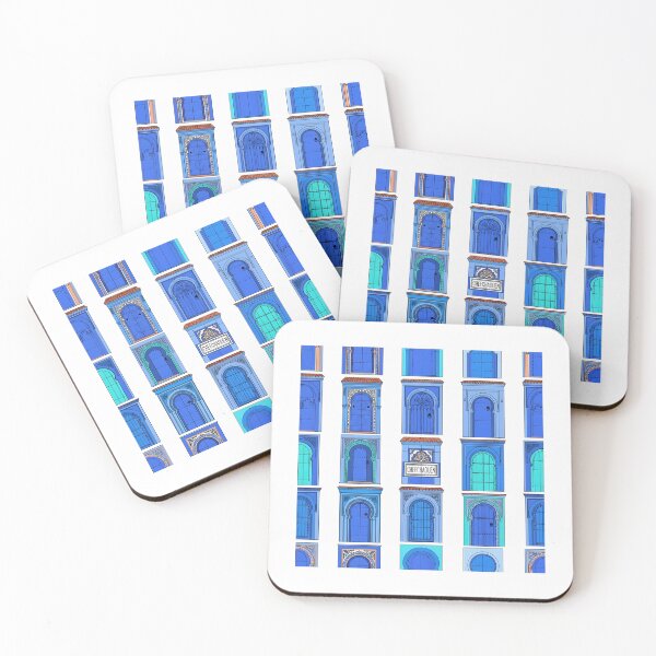 Item preview, Bohemian Travel Pattern - The Blue Doors of Chefchaouen designed and sold by Digital Dreams Arts.