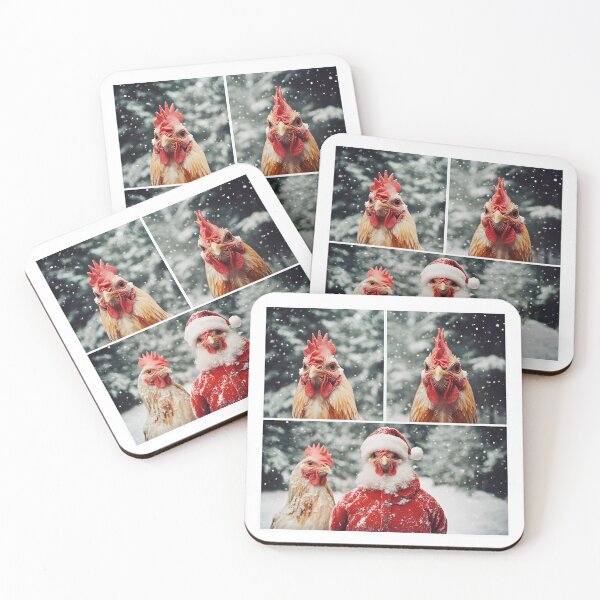 Item preview, Funny Christmas Chicken in Santa Hat – Holiday Photobooth designed and sold by RockFireMerch.