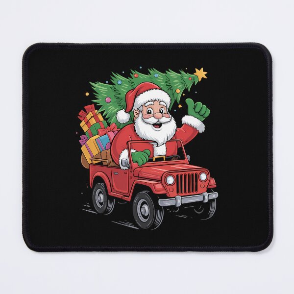 Item preview, Christmas Santa Riding Monster Truck Xmas Tree designed and sold by blueyeeti.