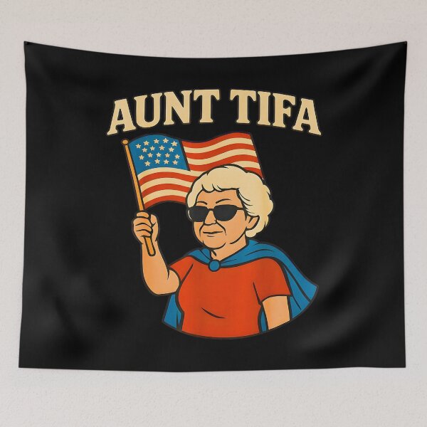 Item preview, Aunt Tifa American Flag Meme designed and sold by BASKF.