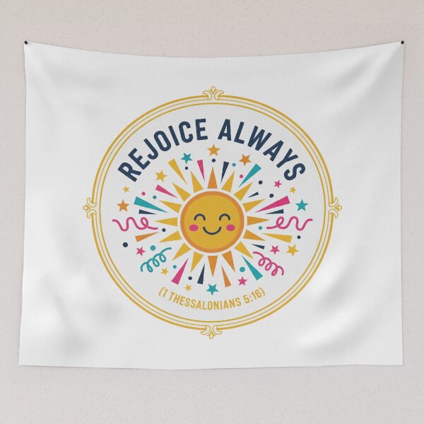 Item preview, Rejoice Always Christian Sunburst Verse Art. designed and sold by loveandlightrb.