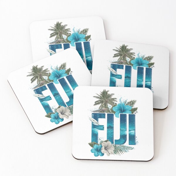 Item preview, Fiji – Tropical Island, Palm Trees & Hibiscus Flowers Design designed and sold by Meiersbeste.