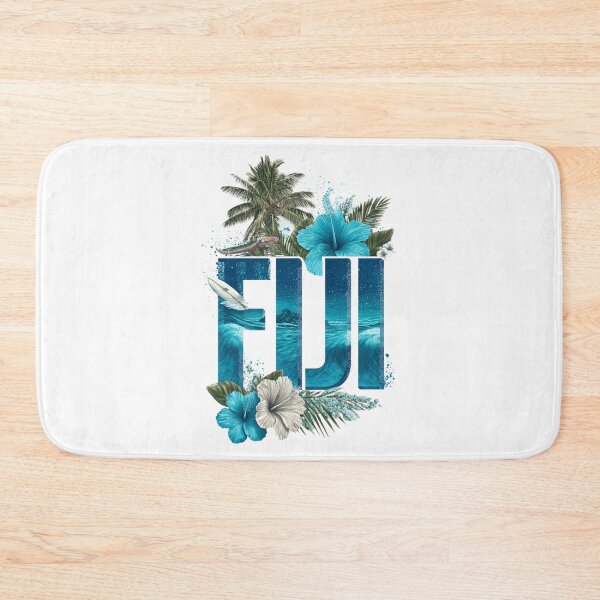 Item preview, Fiji – Tropical Island, Palm Trees & Hibiscus Flowers Design designed and sold by Meiersbeste.
