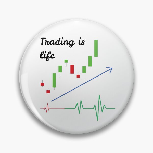 Artikelvorschau, Viel Glück beim Trading – Candlestick-Chart und Herzschlag-Design für Trader entworfen und verkauft von Kovrika.