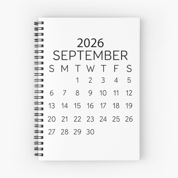 Item preview, September 2026 Minimalist Black Calendar – Elegant Planner designed and sold by EmeraldeaDesign.