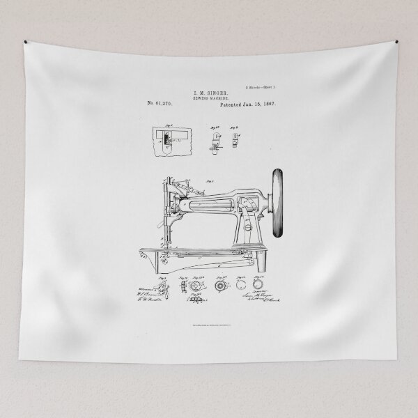 Item preview, Sewing Machine Old Patent Vintage Drawings  	 designed and sold by icgijvlxcio44.