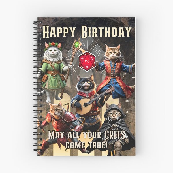 Item preview, Happy Birthday: dnd rpg cat greeting card designed and sold by DungeonAtelier.