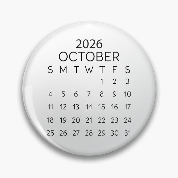 Item preview, October 2026 Minimalist Black Calendar – Sleek Monthly Design designed and sold by EmeraldeaDesign.