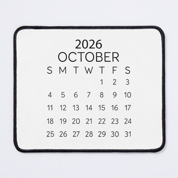 Item preview, October 2026 Minimalist Black Calendar – Sleek Monthly Design designed and sold by EmeraldeaDesign.