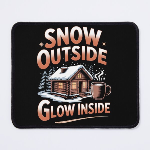 Item preview, snow travel - off grid cabin - woodland cabin - winter mountains - snow adventure - hygge winter - cabin retreat - cozy winter nights - fireplace vibes - cabin porch life - winter road trip designed and sold by JansenGS.