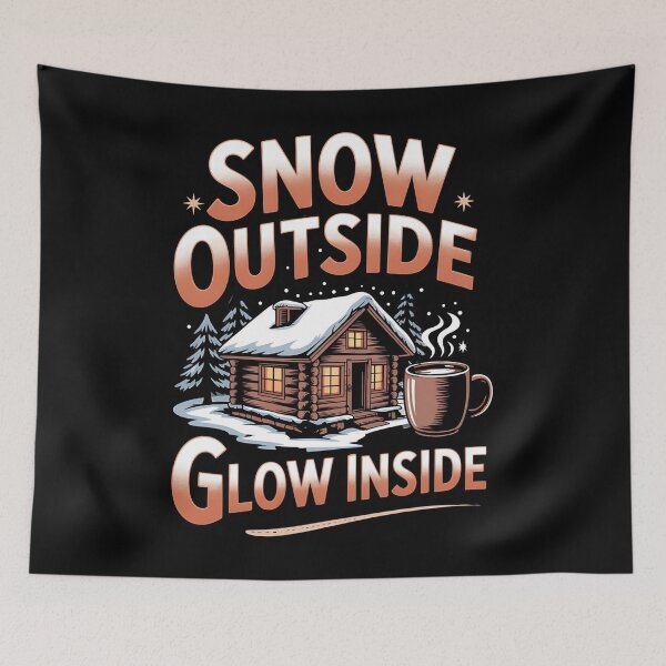 Item preview, snow travel - off grid cabin - woodland cabin - winter mountains - snow adventure - hygge winter - cabin retreat - cozy winter nights - fireplace vibes - cabin porch life - winter road trip  designed and sold by JansenGS.