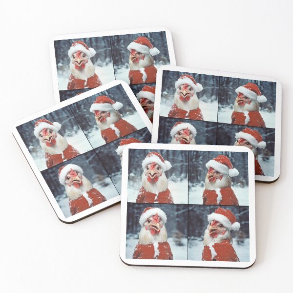 Item preview, Festive Chicken Wearing Santa Hat – Cute & Humorous Christmas Photo Strip designed and sold by RockFireMerch.
