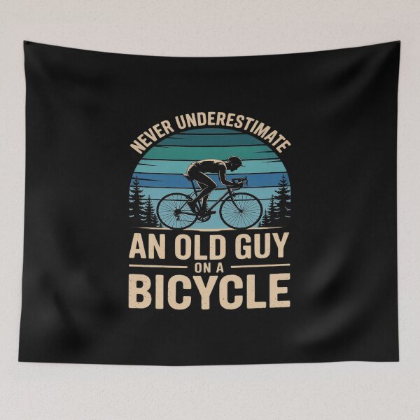 Item preview, Never Underestimate An Old Guy On A Bicycle Funny Cycling designed and sold by itsnothatweird.