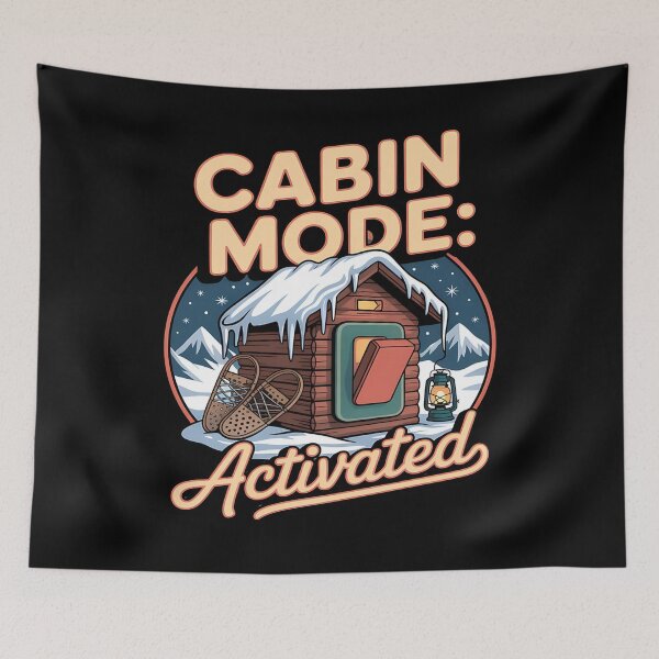 Item preview, winter cabin - cabin life - cozy cabin - mountain cabin - snowy cabin - log cabin vibes - rustic cabin - cabin in the woods - cabin living - cabin fever - ski lodge vibes - winter wanderlust designed and sold by JansenGS.
