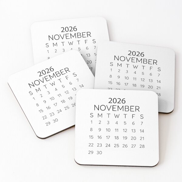 Item preview, November 2026 Minimalist Black Calendar – Planner Page designed and sold by EmeraldeaDesign.