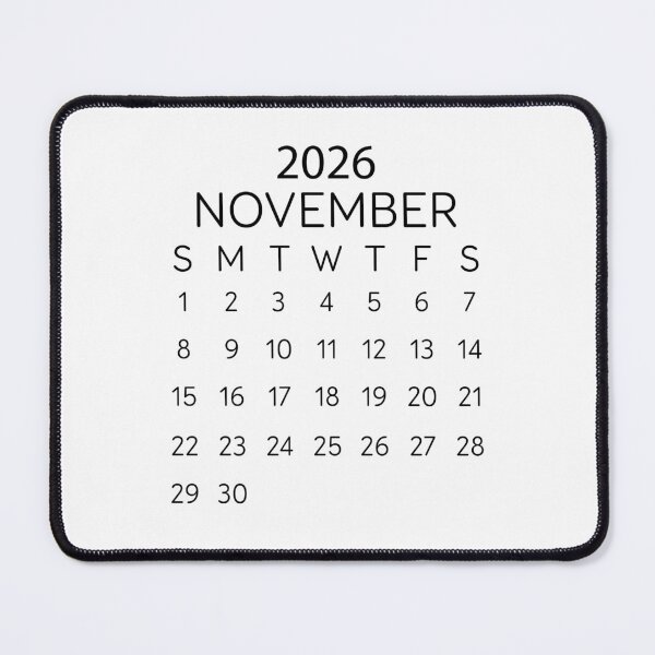 Item preview, November 2026 Minimalist Black Calendar – Planner Page designed and sold by EmeraldeaDesign.