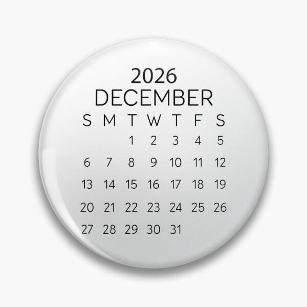 Item preview, December 2026 Minimalist Black Calendar – Elegant End-of-Year Page designed and sold by EmeraldeaDesign.