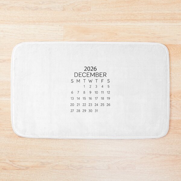 Item preview, December 2026 Minimalist Black Calendar – Elegant End-of-Year Page designed and sold by EmeraldeaDesign.