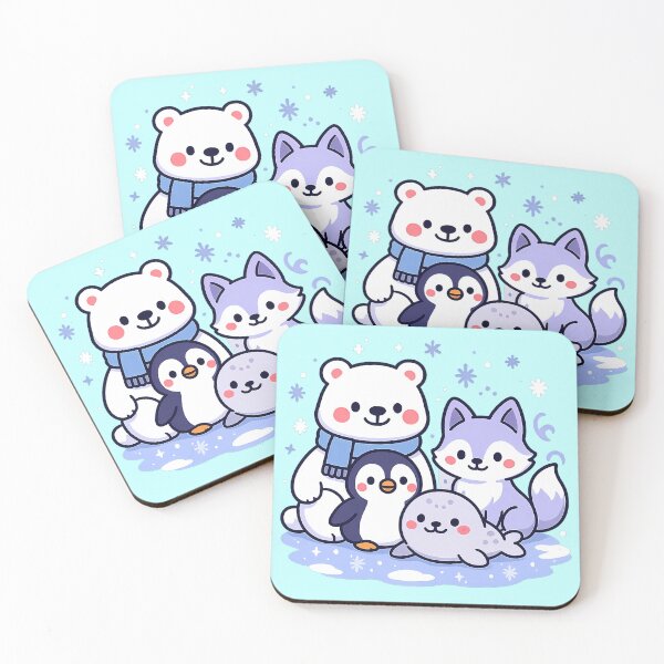 Item preview, Kawaii Arctic Friends — Polar Bear, Penguin, Fox & Seal designed and sold by Aileen404.