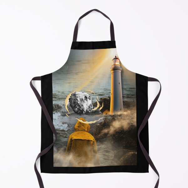 Item preview, Existential Storm - Beacon of Hope - Surreal Poster Art -  Solitary Man, Lighthouse & Meteor Art designed and sold by GlauciaSouEu.