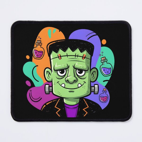 Item preview, Cute Kawaii Frankenstein Monster with Colorful Background designed and sold by SeGoArtDesign.