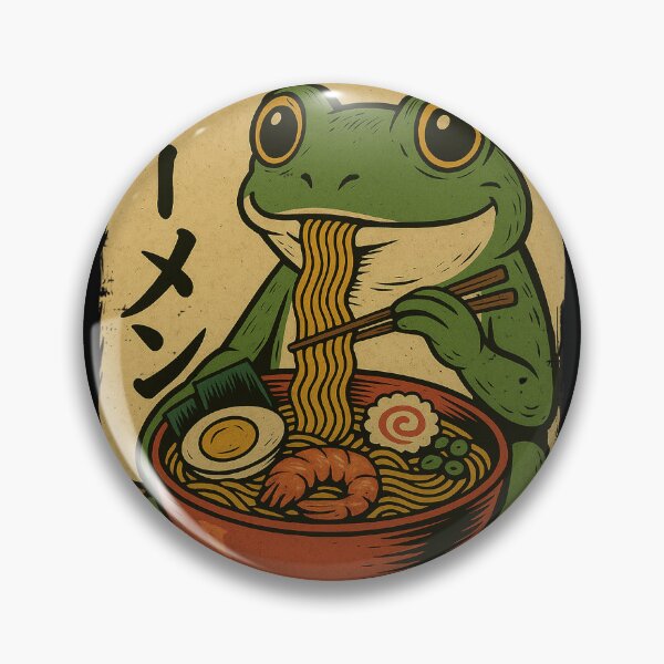 Item preview, Cute Frog Ramen with Shrimp Egg – Nostalgic Japanese Vintage Retro Art Graphic designed and sold by Damcoc.