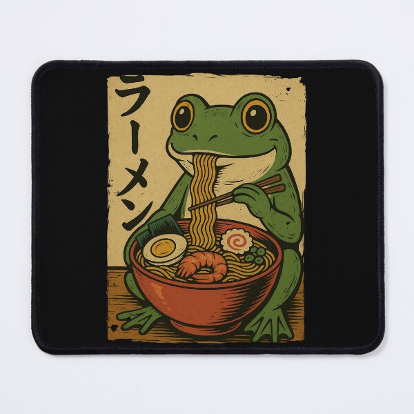 Item preview, Cute Frog Ramen with Shrimp Egg – Nostalgic Japanese Vintage Retro Art Graphic designed and sold by Damcoc.
